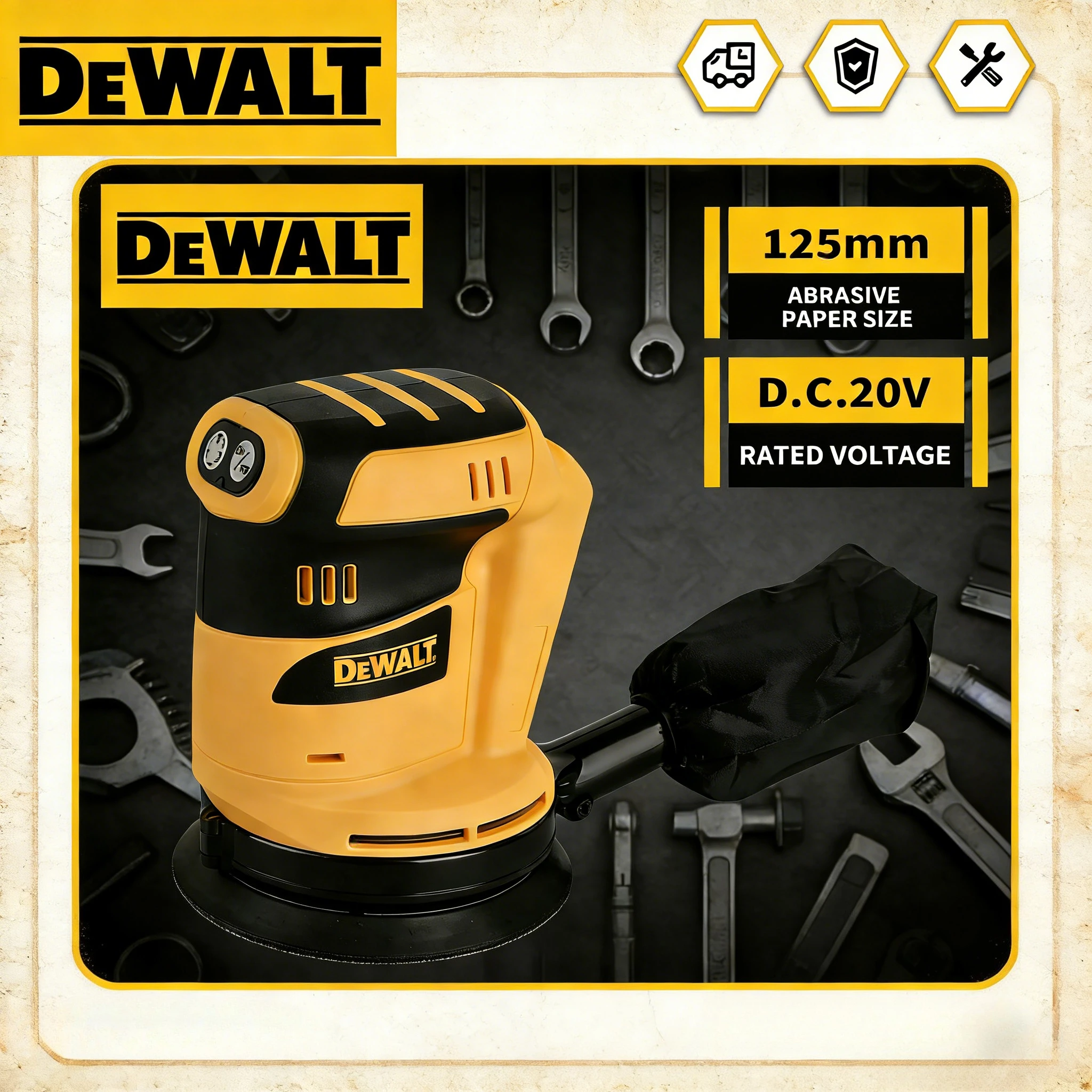 

Беспроводная аккумуляторная эксцентриковая шлифовальная машина DeWalt 18В (литий-ионная), для обработки дерева, шлифовки и полировки, без аккумулятора и зарядного устройства ﻿