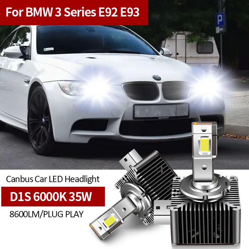 For BMW 3 Series E92 E93 2009 2010 2011 2012 6000K D1S Canbus Car LED Headlight Bulbs Replacement Original Xenon HID Bulb