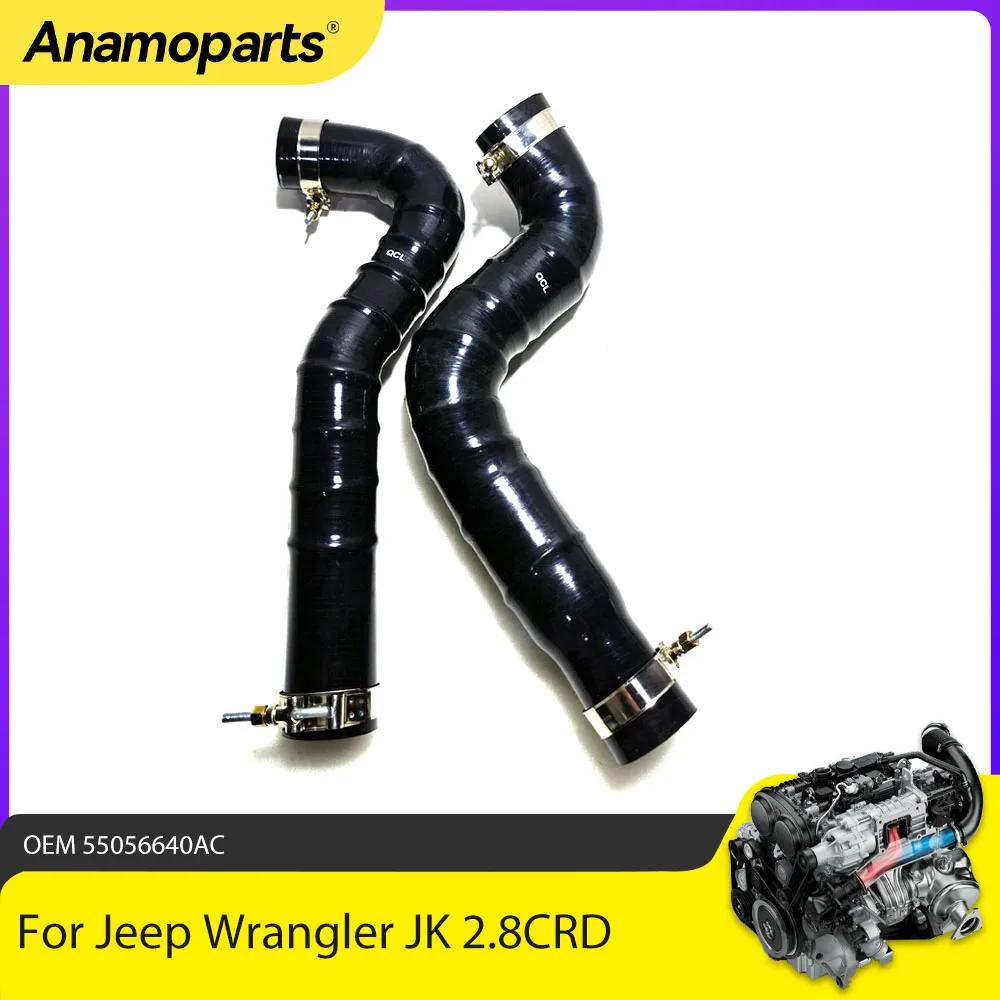 

Engine Parts Silicone Intercooler Inlet Outlet Hose Kit Fit 2.8 L ENS For 07-10 Jeep Wrangler JK 2.8CRD 2.8L Diesel 55056640AC