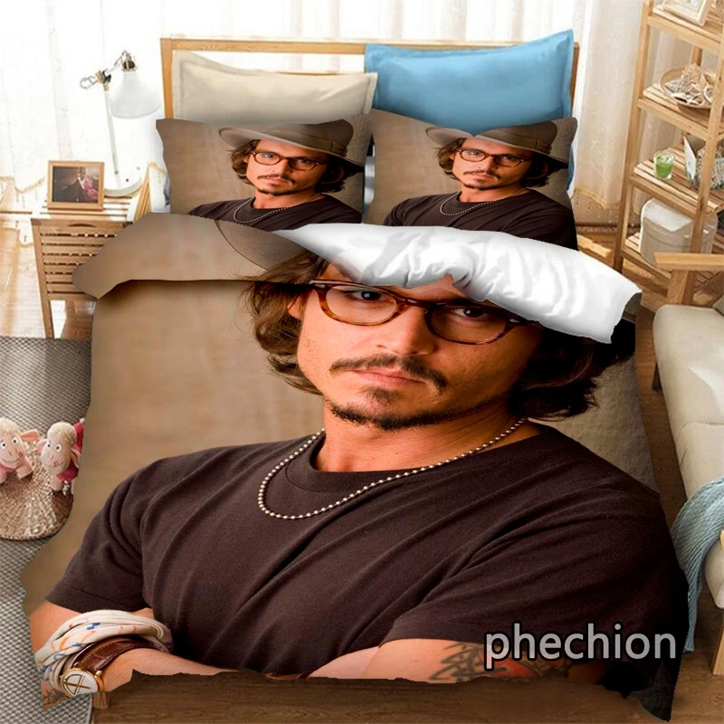 phechion Johnny Depp 3D Print Bedding Set Duvet Covers Pillowcases One Piece Comforter Bedding Sets Bedclothes Bed K472