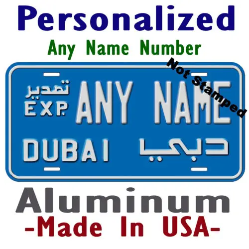 Dubai Export Any Name Personalized Novelty Car License Plate Aluminum
