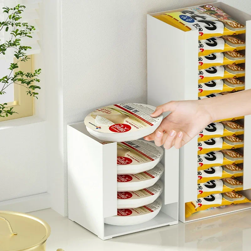 Multi-purpose Cabinet Countertop Storage Box Kitchen Instant Ramen Noodles Holder Organizer Disposable Cups Tissue Books Rack