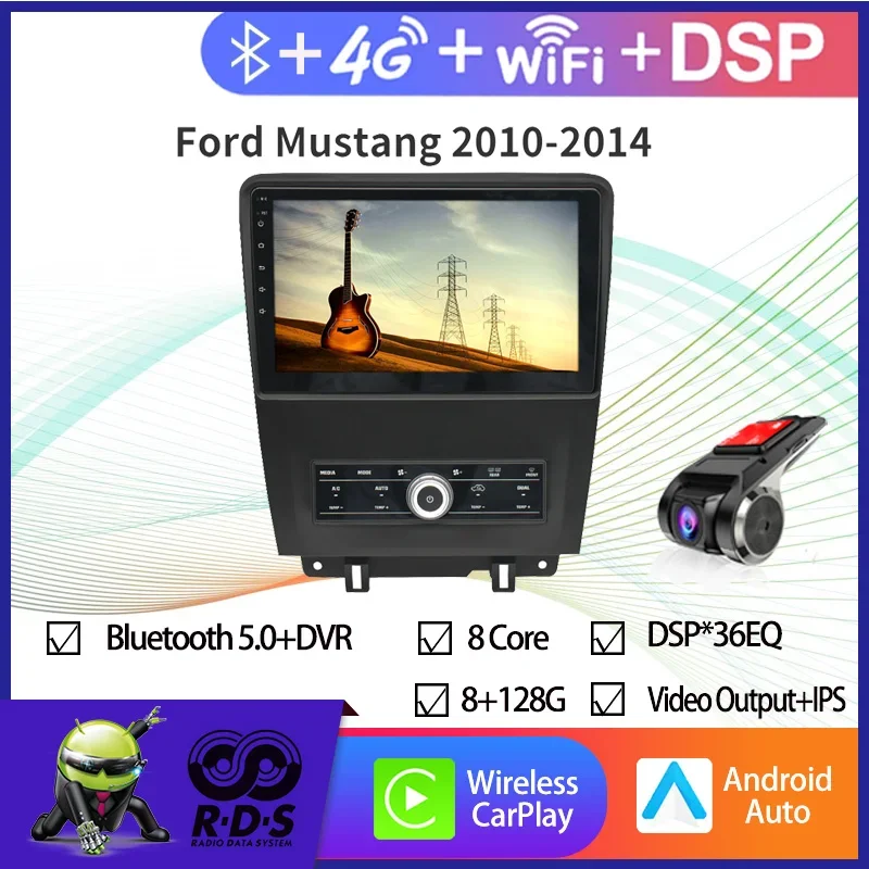 Android 11 Car GPS Navigation For FORD Mustang  Car Radio Stereo Multimedia Player