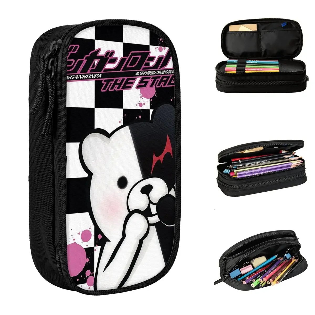 Fashion Danganronpa Monokuma Pencil Case Amine Pencil Box Pen Holder for Girls Boys Big Capacity Bag Students School Gifts