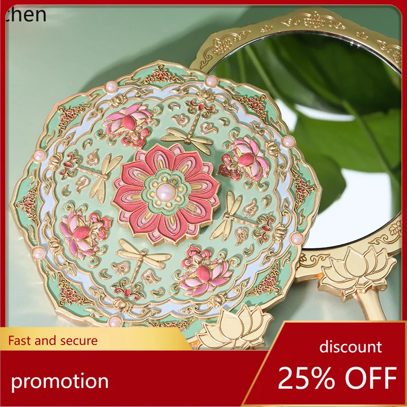 YFY embossed handheld metal cosmetic mirror cultural and creative souvenirs
