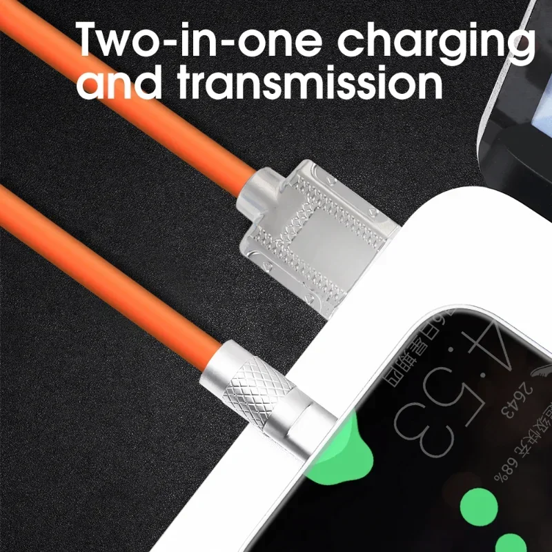 120W 6A Super Fast Charge Type C Liquid Silicone Cable Quick Charge 2M USB Cable Usb C Charger Cable for Huawei Samsung Xiaomi