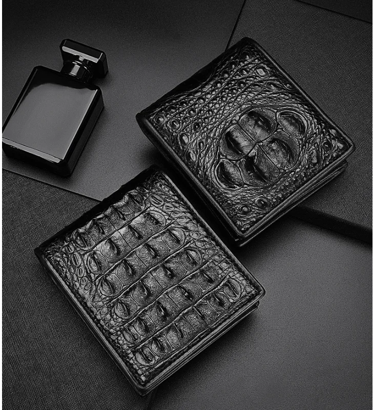 100% REAL genuine crocodile leather Bank Card Holder wallet with cow skin lining Alligator skin bank card cash license case