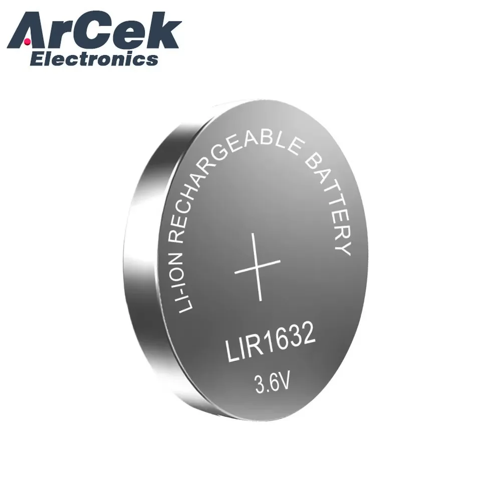 2PCS LIR1632 LIR 1632 3.6V Lithium Rechargeable Batteries for Watch Car Remote Control Replace CR1632 DL1632 Button Coin Cell