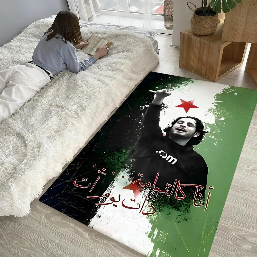

Flag Syria new map fashion Floor Mat Soft Thickened Non-Slip Door Mat for Living Room Home Decor Flannel Rugs