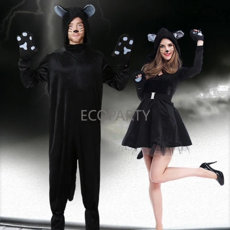 Costume Cosplay Chat Noir pour Adultes, Onesie Animal, Convient pour la ixd'Halloween, Spectacle sur Scène, Combinaisons, Costumes, Accessoires Imbibés, Femmes, Hommes