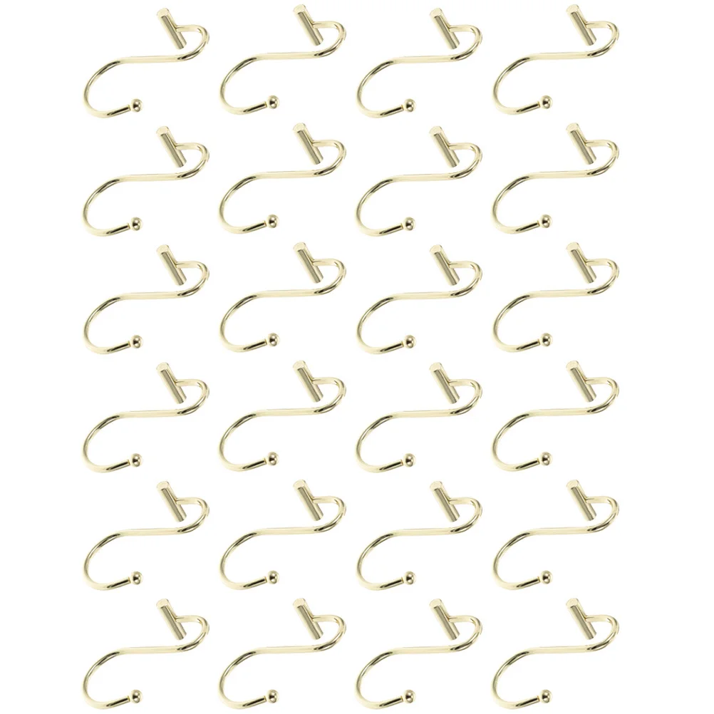 24 قطعة من خطافات ستائر الدش المعدنية، تصميم بسيط، سهل التركيب، مقاوم للصدأ للحمامات وغرف النوم، شماعة ستائر #4