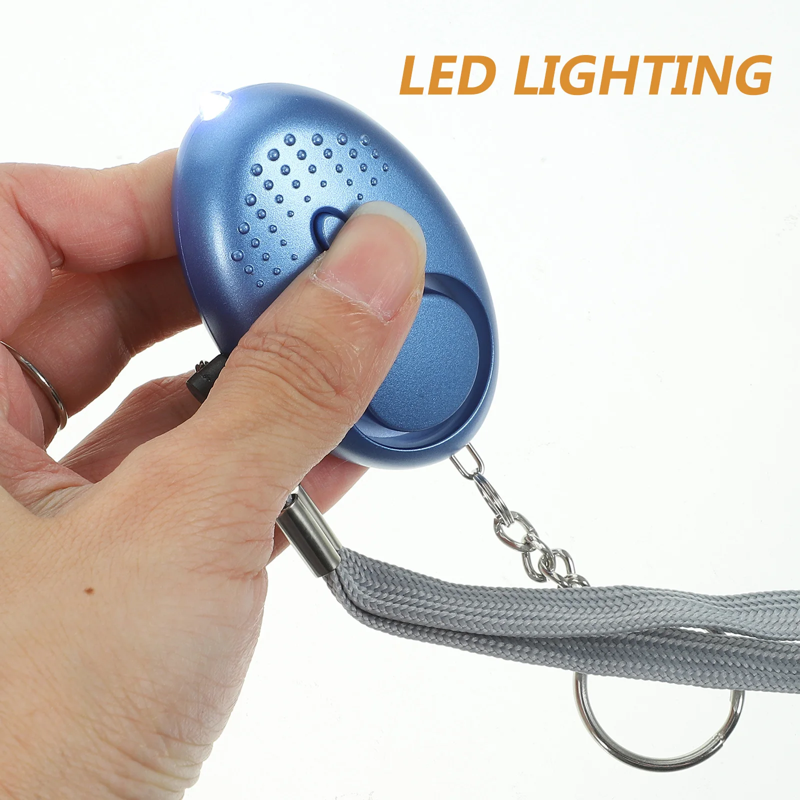 10 قطعة سلسلة المفاتيح إنذار الأمن الشخصي مصباح ليد إنذار الطوارئ للنساء السلامة في الهواء الطلق تشغيل السفر التخييم التنزه الكلب #6