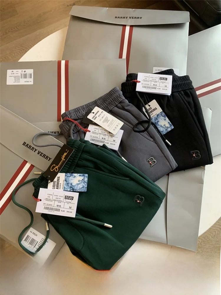 Heavy Embroidery Simple Sle Air Cotton Liquid Ammonia Men's Summer Casual orts Straight Leg Polyester Fiber Youth Daily Wear