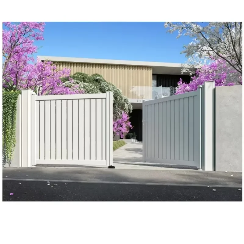 Driveway Swing Gates Factory Main Gate Design Powder Coated Double Swing Sliding Garden Gate & Matched Mail Box
