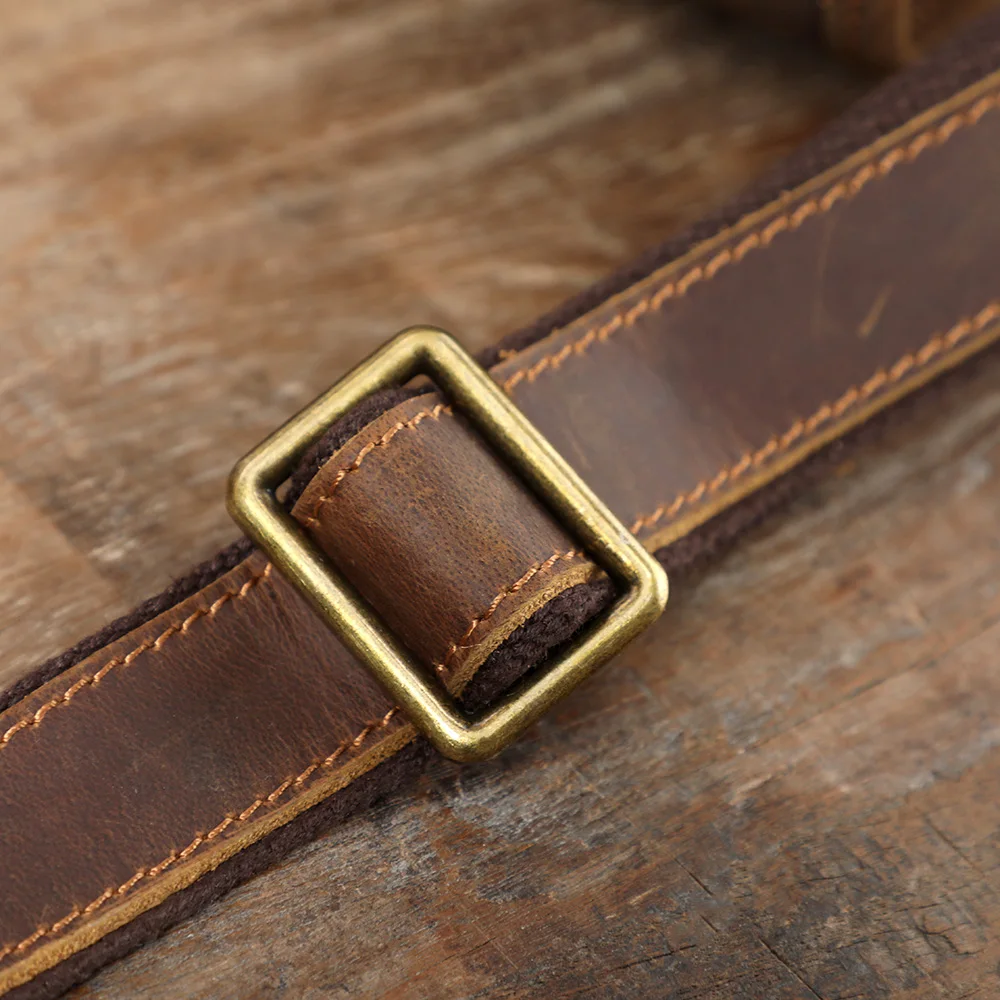 S.WORKER Vintage Echtleder Herren-Umhängetaschen Handgefertigte 12-Zoll-Tasche für iPad, Handy und Schlüssel Geschenk für Männer – Detail 19