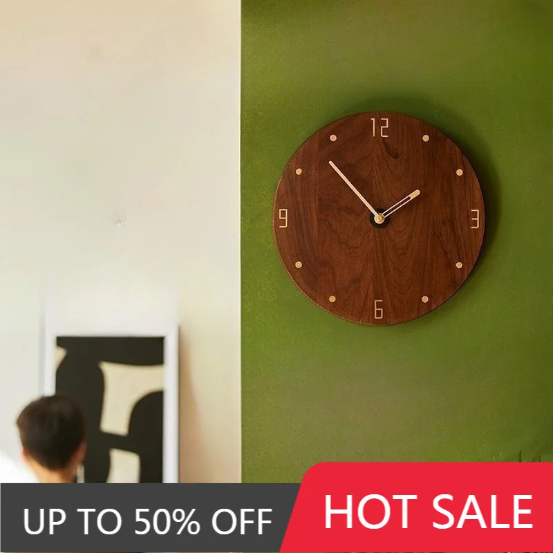 Retro Wooden Wall Clock Nordic Wall Watch Luxury Elegant Decorative Table Clocks Minimalist Silent Aesthetic Desk Watches Decor