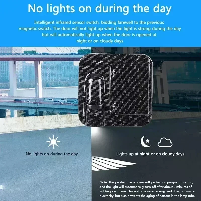 2/4pcs Car Door Projector Laser Car HD Door Projector, Auto Accessory, No Wiring Required, Battery-Powered, Wireless HD - view 2