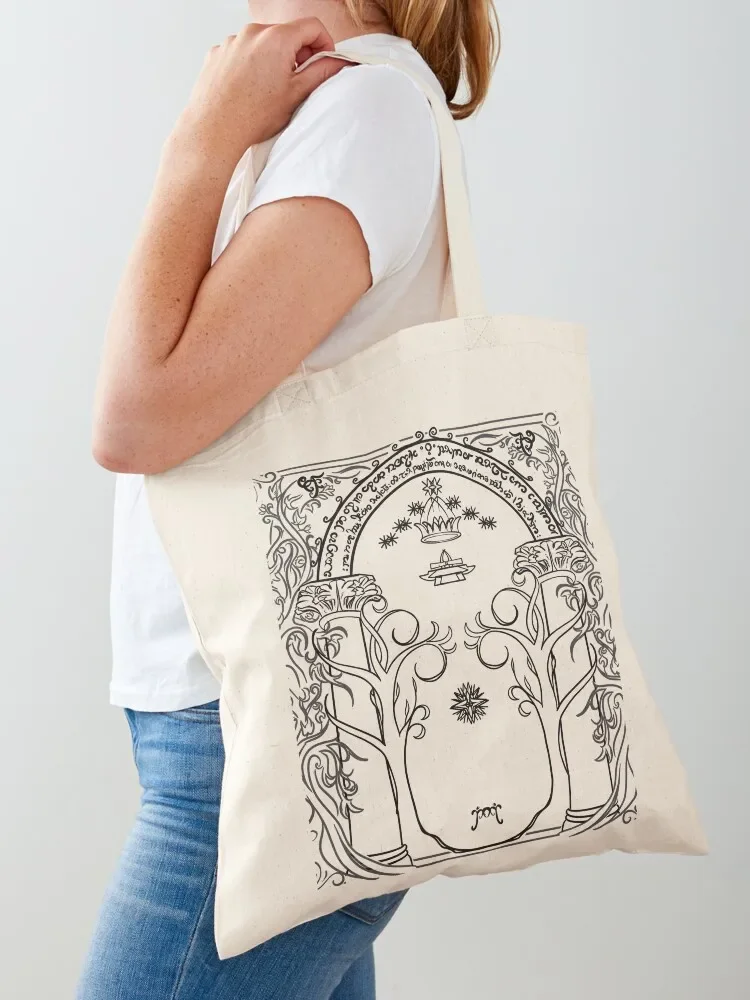 Mountain Door in the style of J.R.R.Tolkien Tote Bag eco pack tote bags men eco bag folding Women bags Tote Bag