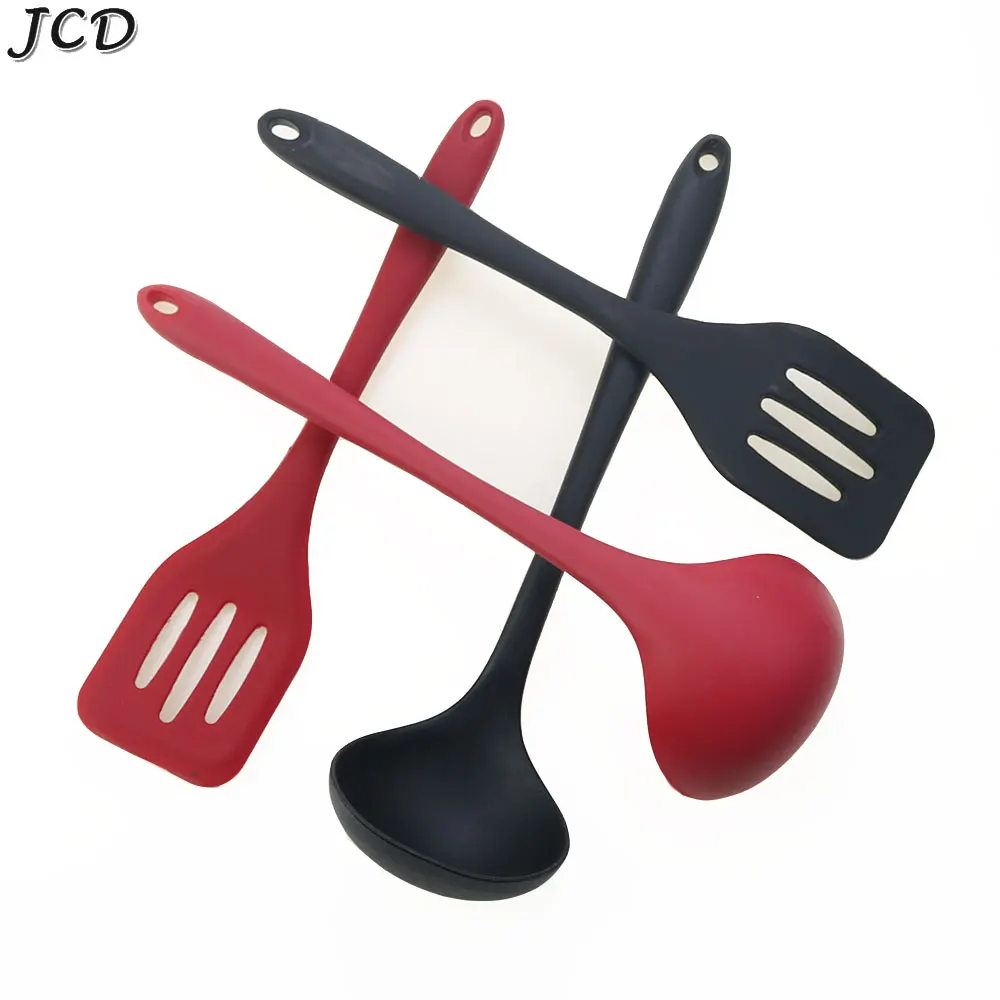 JCD Non-stick Silicone Ladle Soup Spoon Turners Kitchen Tools Cooking Utensils Utensils Egg Fish Frying Pan Scoop Fried Shovel