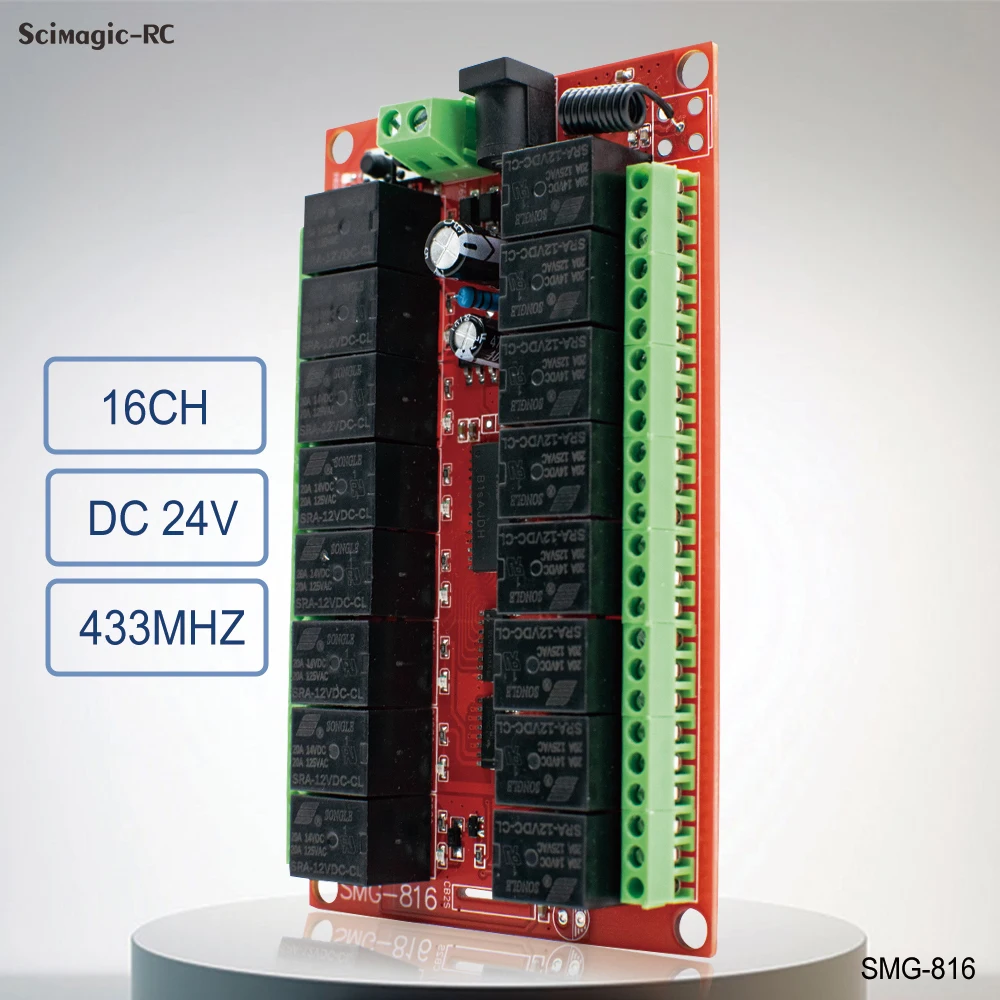 12V DC 16 przekaźnik kanału przełącznik RF zdalnie sterowany przekaźnik odbiornik 433.92Mhz