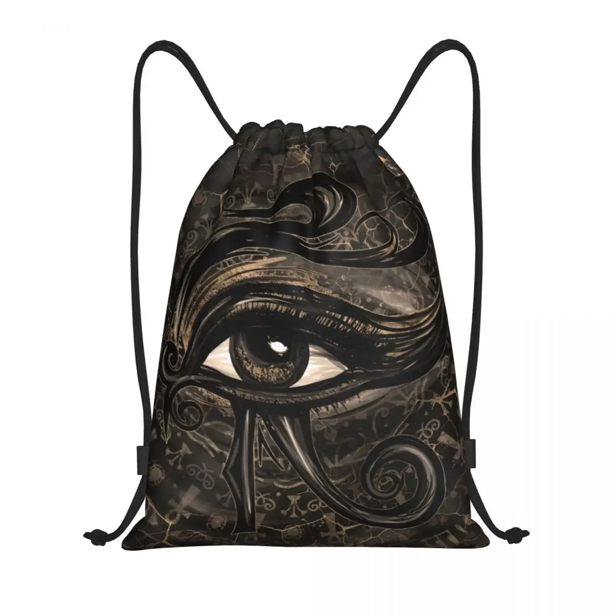 

Egyptian Eye Of Horus Drawstring Backpack Sports Gym Bag for Men Women Wadjet Digital Art Shopping Sackpack