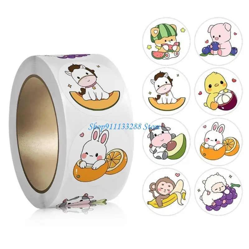 G88D 500 Pcs/Roll Kids Rewards Stickers Animal Stickers Cartoon Insect Stickers