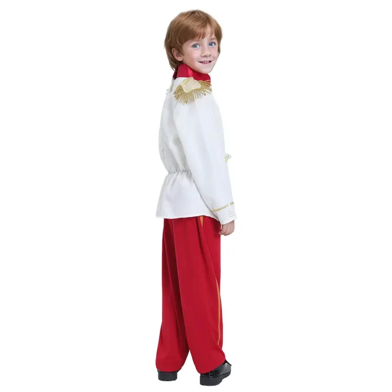 Handsome Boy Middle Ages Noble Royal Charming Prince Child Kids Carnival Party Halloween Cosplay Costumes