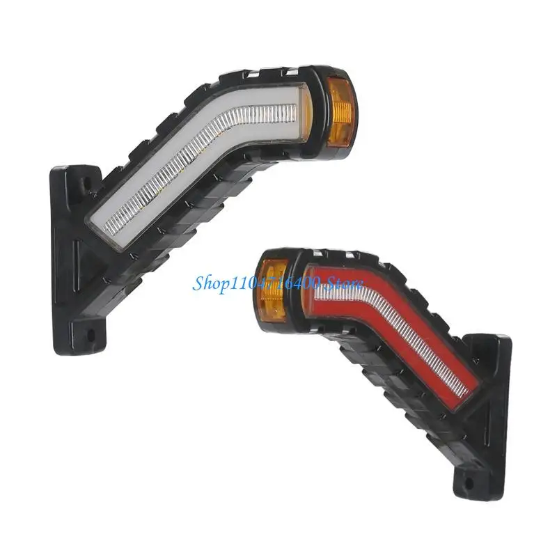 

y1gd 2Pcs Ambers LED Trailer Clearance Side Marker Lights, Waterproof Surface Mount Front Rear Lighting for Truck Motorbike