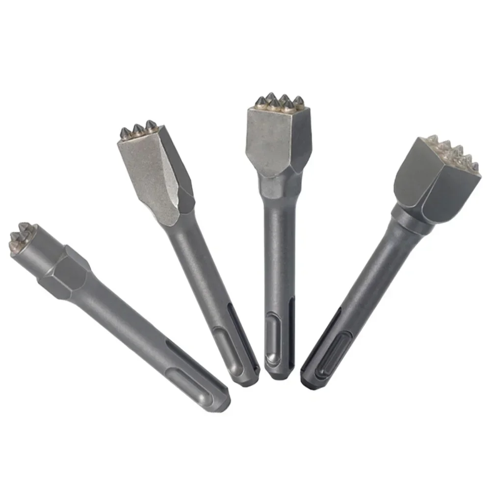 4Pcs Bushing Hammer Head Concrete Bits Designed for Demolition Hammer Use with Concrete Marble Metal Construction