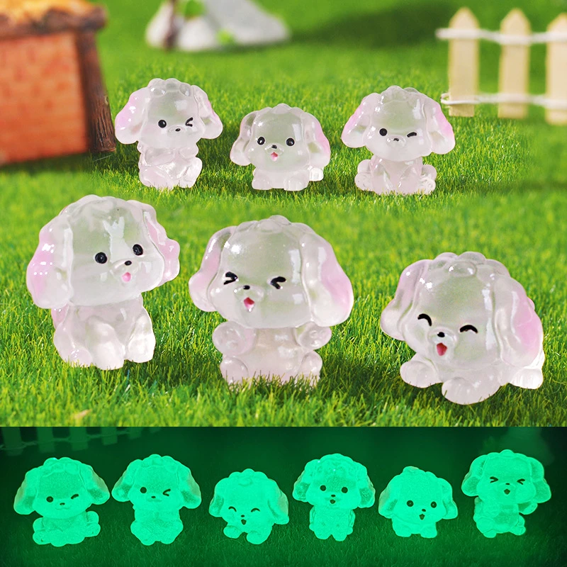 

6pcs Glow-in-the-Dark-Glow Dual-Color Dog Cute Cartoon 3D Shoe Charms Fun Shoe Buckle Decoration Set for Thanksgiving Xmas Gifts