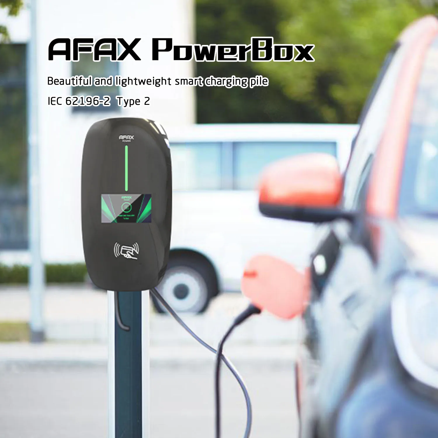 Afax-電気自動車充電器,3相,2ソケット,アプリケーション制御,32a,7.6kw,11kw,22kw