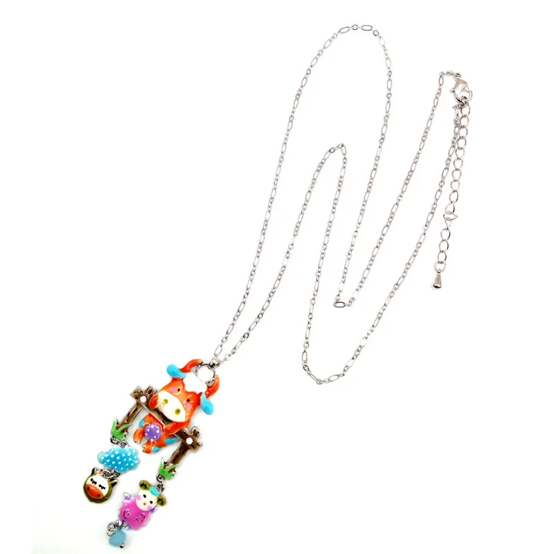 Statement Maxi Enamel Animal Long Necklace Alloy Pendant Chain Collar For Women Pets Accessories Fashion Jewelry Wholesale