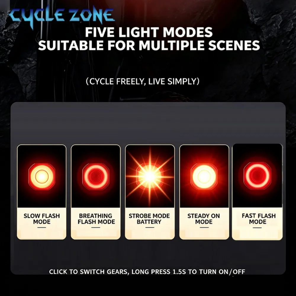 Smart Brake Bicycle Taillight Auto Start Stop Type-C Rechargeable High Visibility Bicycle Rear Light MTB Cycling Accessories