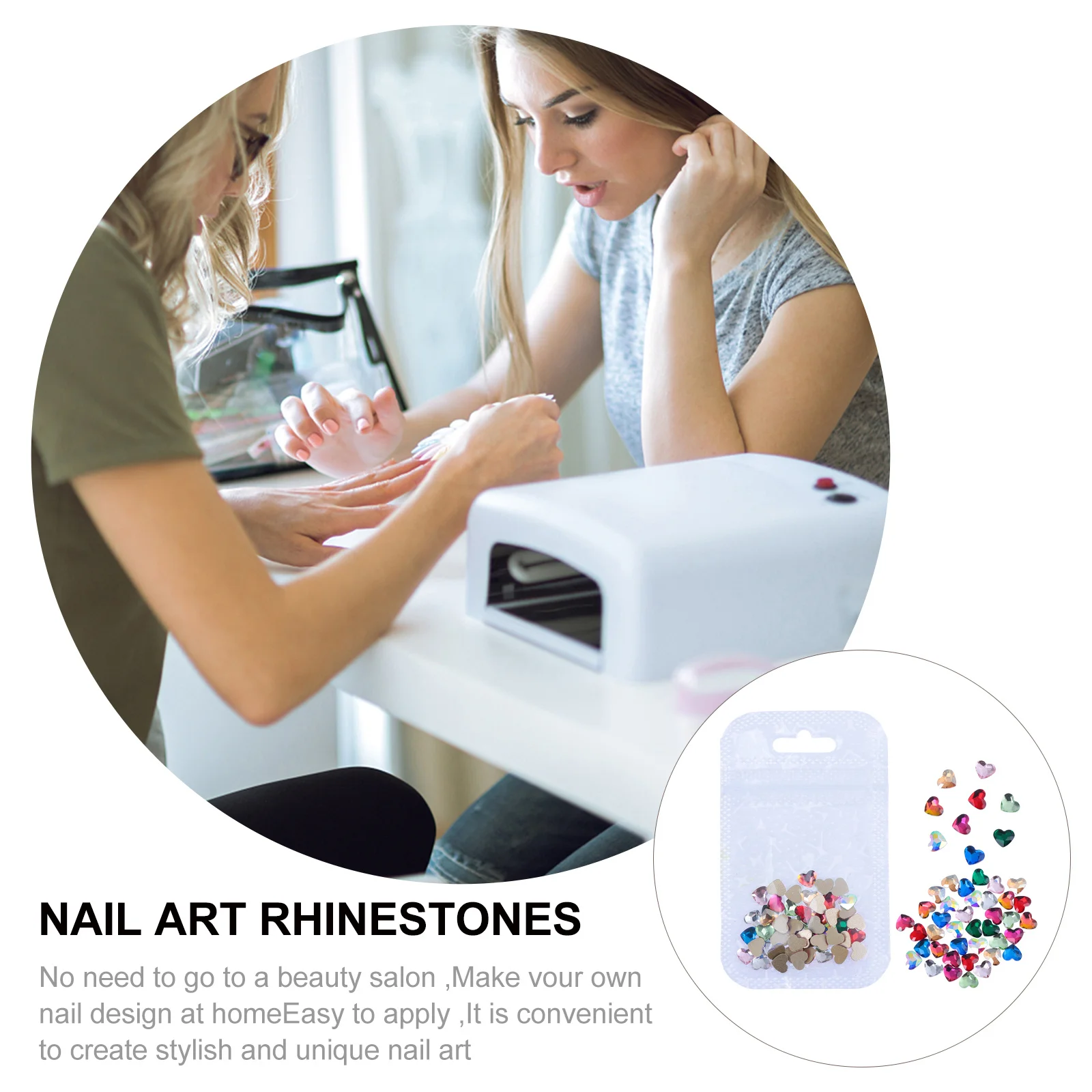 สติ๊กเกอร์ติดเล็บรูปหัวใจ 50 ชิ้น ประดับเพชร ตกแต่งเล็บแบบ DIY สำหรับเสื้อผ้า เครื่องประดับ กระเป๋า กีตาร์