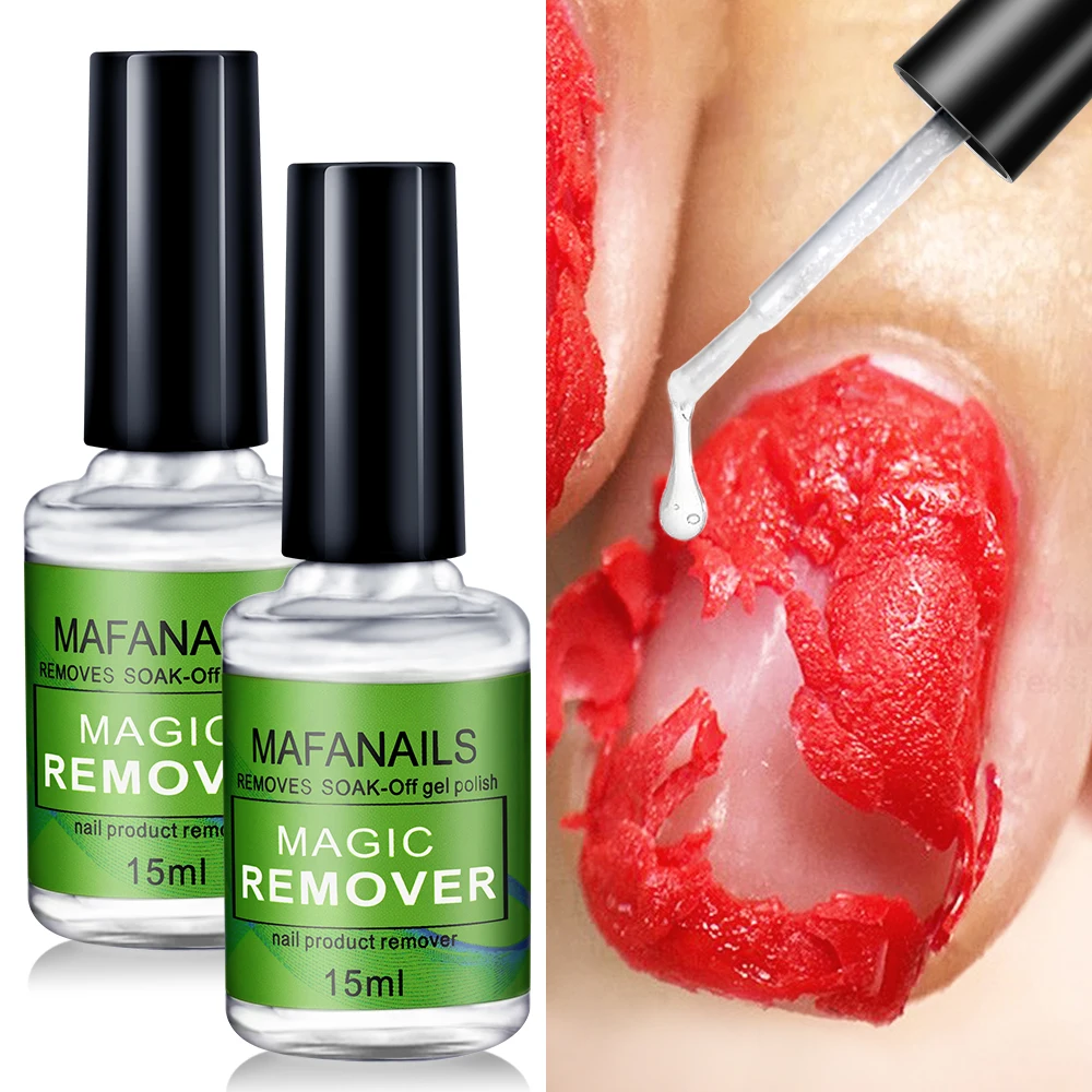 1 Bottle 15ml Magic Fast Remover Gel Nail Polish 3-5 Mins Clean UV Soak Off Degreaser For Manicure Layer Semi-permanent Removal*