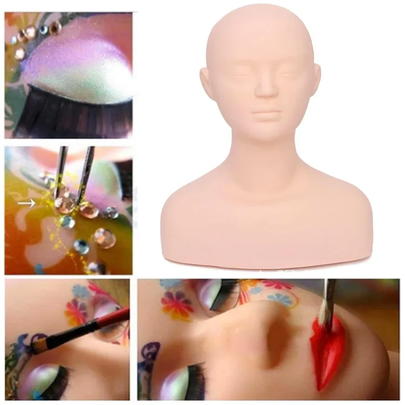 Big Half Body Soft Silicone Cosmetology Mannequin Head Model With Shoulders For Massage Practice Training Model