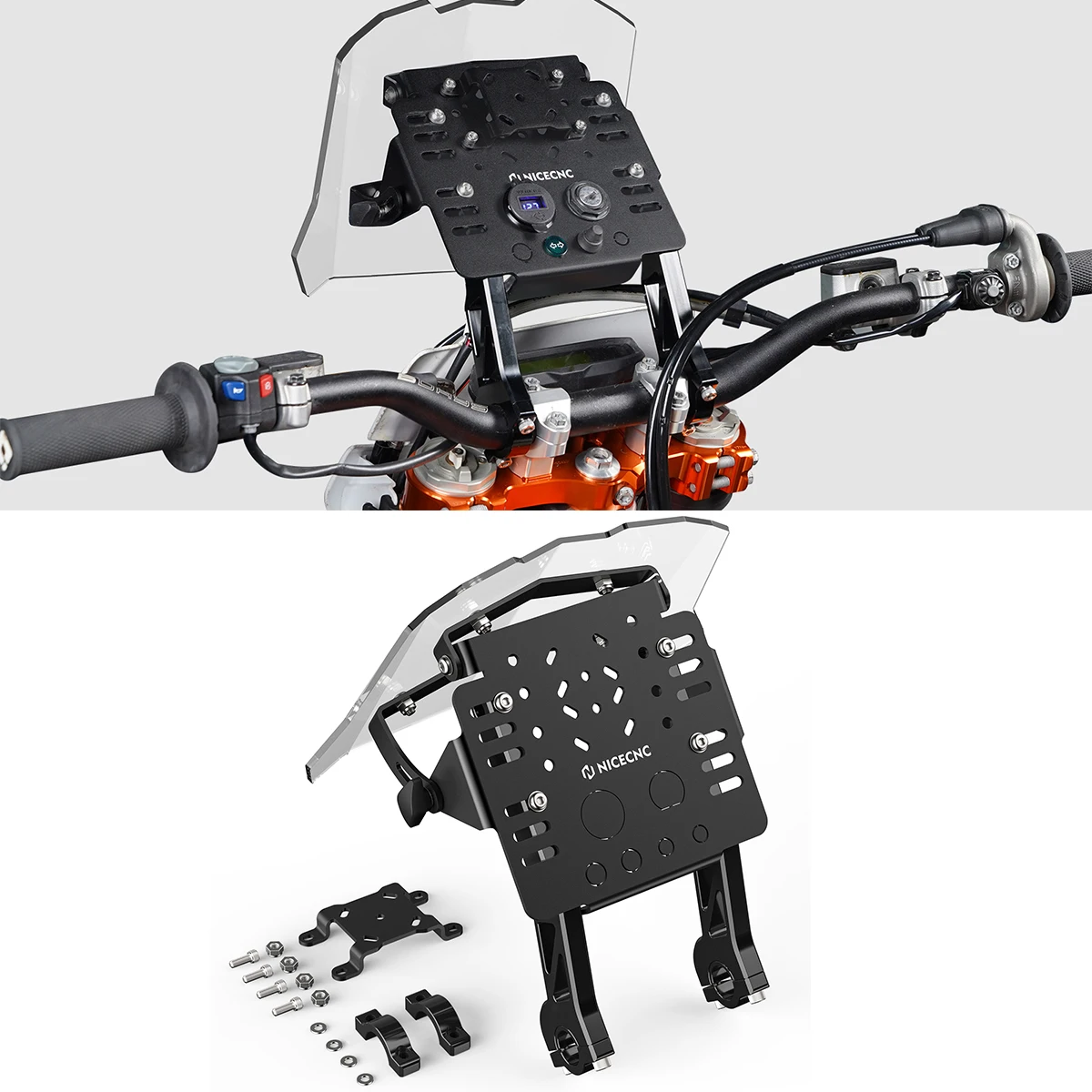 

NICECNC For Husqvarna 701 Enduro 2016-2024 Motorcycle GPS Mount Bracket Navigation Holder Mini Fairing Kit For 701 Supermoto
