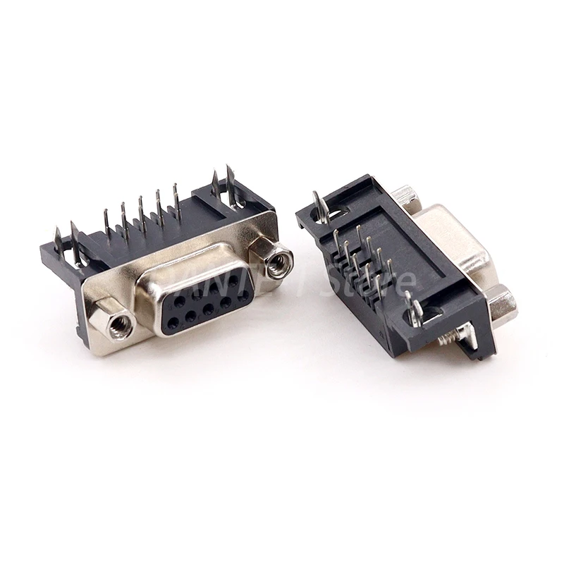 DB9/15/25/37 DB male/female solder board plug-in 90 degree bent pin/pin serial port VGA socket