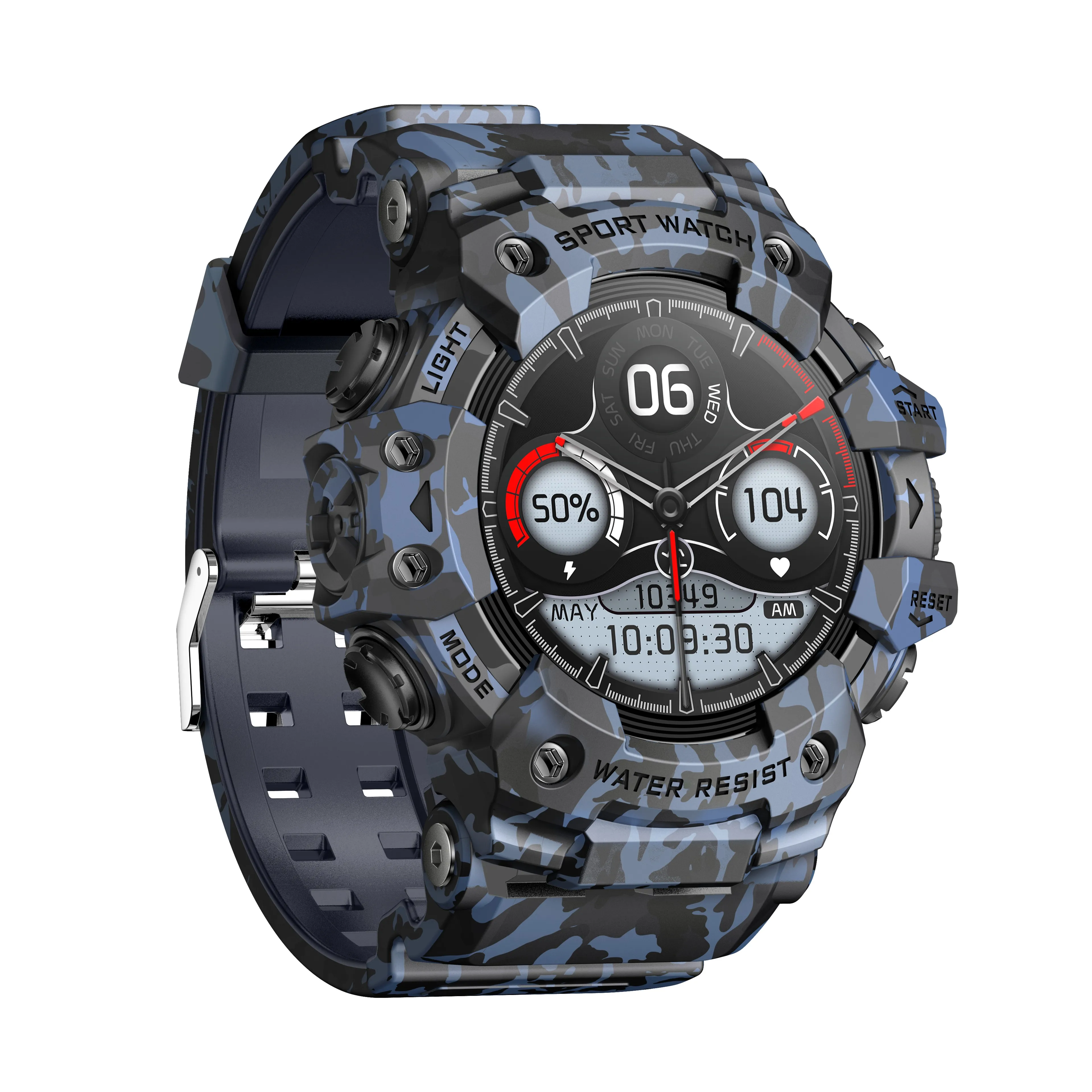 TLCRETE 2025 الرياضة موضة ضوء فلاش ساعة ذكية LC21 Reloj Inteligente جهاز تعقب للياقة البدنية 1.32 بوصة BT دعوة ساعة ذكية