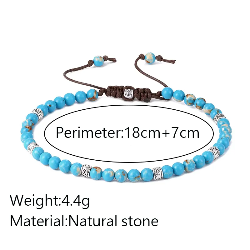 2025 New Idea Gift Handmade Color Natural Stone Braided Bracelet 4mm Small Beads Jewelry Gifts for Men And Women