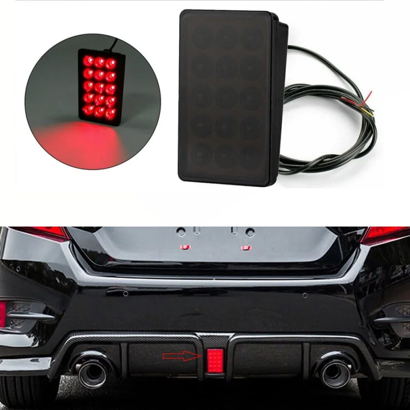 

15 LED Car Rear 3rd Third Brake Light F1 Style Strobe Flashing Tail Brake Stop Light For SUV Trailer Trucks Motorcycle W205C200