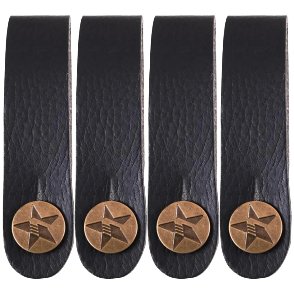 4 Pcs Portable Head Band Bass Guitars Pu Ukulele Headstock Tie Acoustic Strap Button