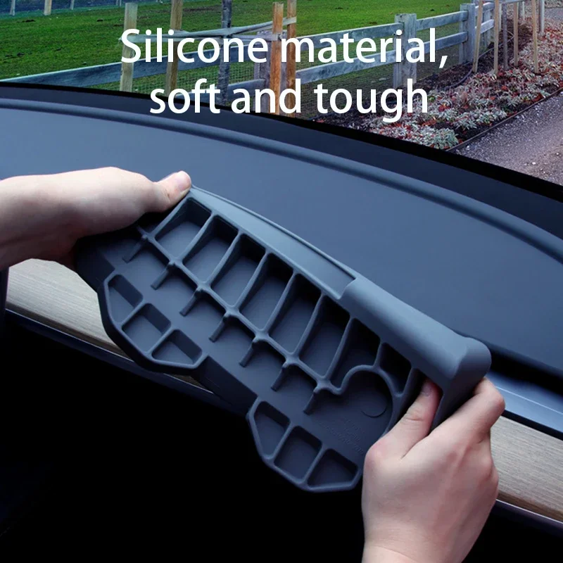 ETC Bracket Screen Rear Shelf Center Control Silicone Tray Storage Box Tissue Organizer Tray Car Accessorie for Tesla Model 3 Y