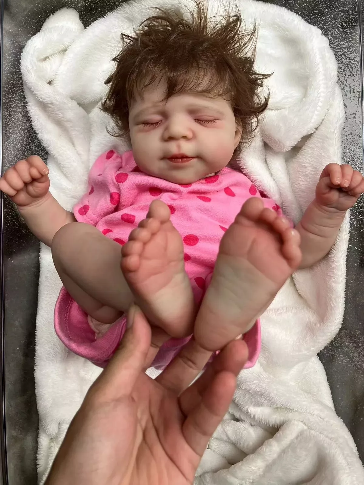 18 นิ้วสามารถเปิดปาก Pascale Soft ซิลิโคน Bebe Reborn ตุ๊กตาสาวผิวทาสีเหมือนจริงทารกแรกเกิดตุ๊กตาสาว