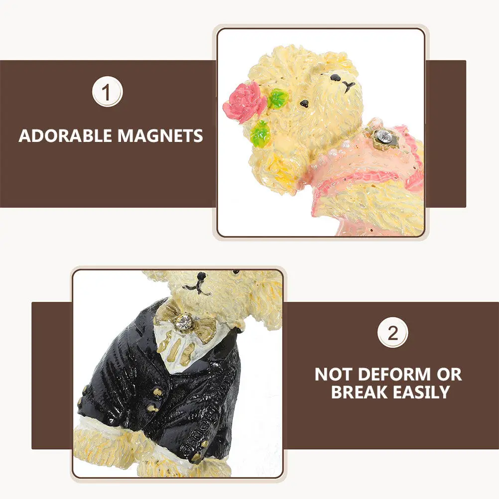4Pcs Adorable Dog Shaped Refrigerator Magnets Resin Material Strong Hold Fridge Decor Kitchen Home Office Locker Multi-Function