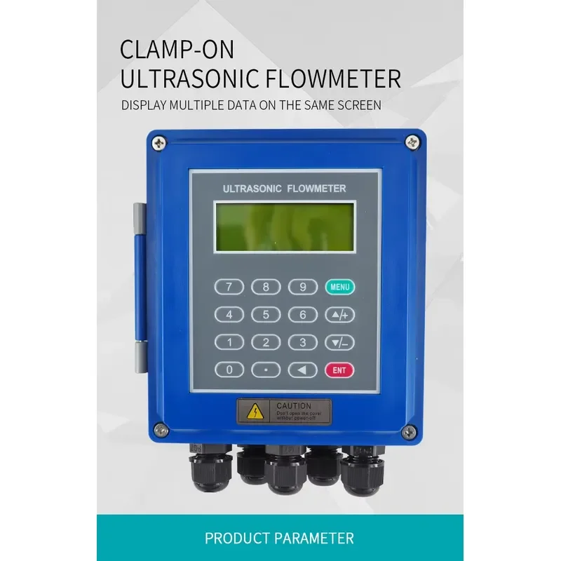 Wall-mounted Clamp-on Ultrasonic Flow Meter DN15-DN6000 Non-invasive Water Flowmeter RS485 4-20mA