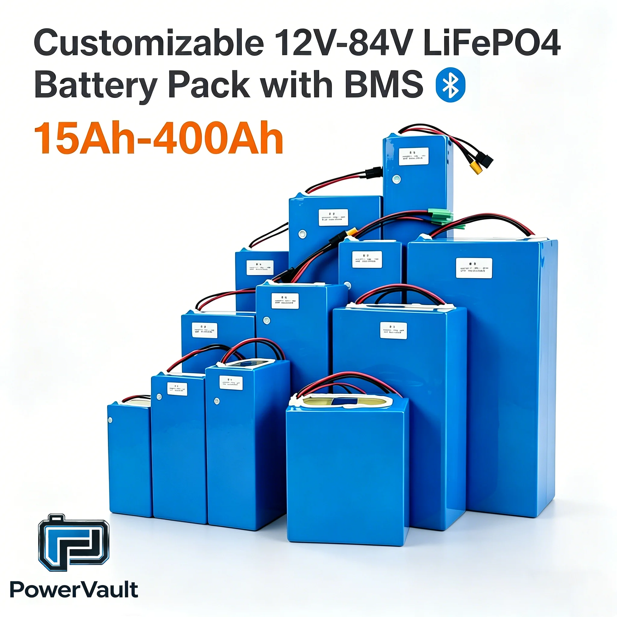 

Индивидуальный LiFePO4 аккумуляторный блок 12В 30Ач, 24В 300Ач, 36В 30Ач, 48В 60Ач, 72В 100Ач, 84В 120Ач для самостоятельной сборки, с BMS Bluetooth, для гольф-каров и электровелосипедов