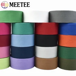 Meetee 5M 50mm 2mm Thick Webbing Cotton Canvas Webbings Ribbon for Backpack Shoulder Strap Belt Tape DIY Garment Sew Woven Band