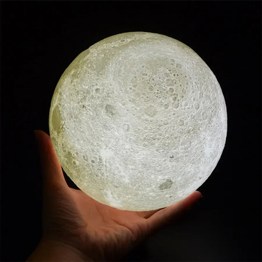 Touch Night Lamps Home Decor Creative Gift USB LED Night Light 20CM 3D Printed Star Moon Lights Colorful Rechargeable image 5