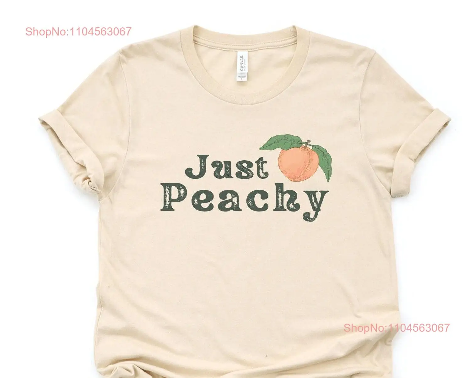 Just Peachy T Shirt Heather Peach Brunch Lake Cute Aesthetic Beige Tan Sunday Funday Festival long or short sleeves